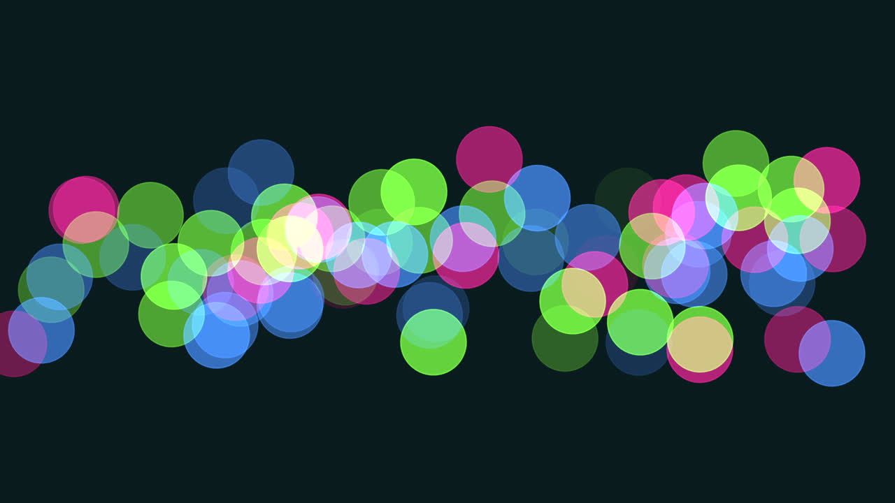 어두운 공간의 무지개 반짝임과 보케