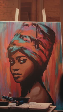 colorful abstract painting of an african woman