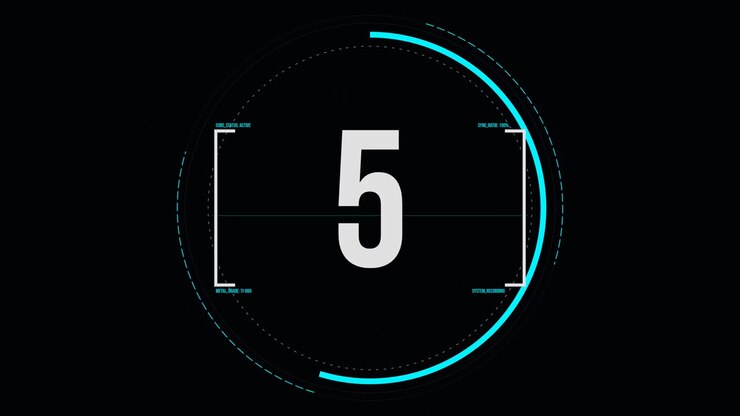 Digital Countdown Timer with Futuristic HUD Interface