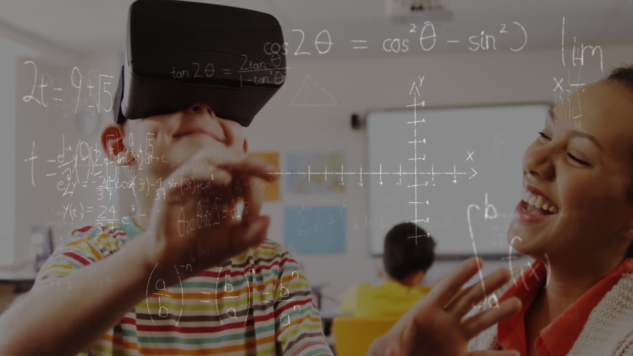Animation of mathematical equations over schoolchildren using vr headsets