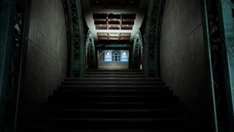 grand staircase in an old industrial building