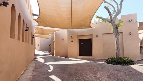 Traditional Arabian Courtyard with Shade Structures