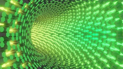 abstracto túnel hexagonal verde y amarillo