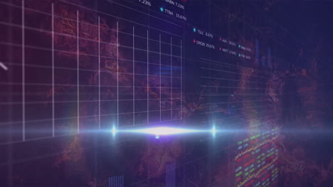 animation of digital data charts and graphs glowing on abstract background