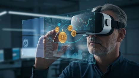 exploring the future of finance: engaging with virtual reality and cryptocurrency trends in a digital workspace