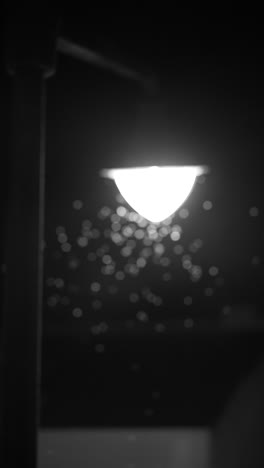 street light at night with illuminated bokeh