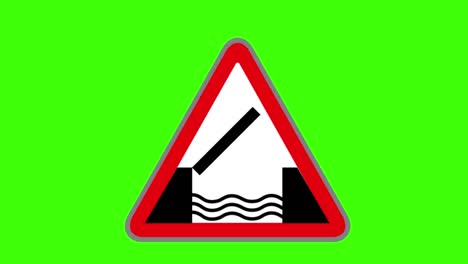 green screen , road signs icon , drawbridge danger