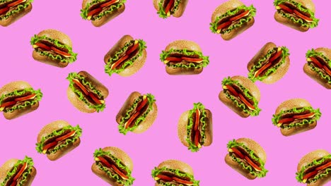 fondo de color de animación de hamburguesa plana