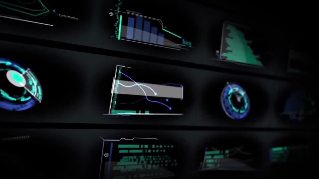 Animated HUD Elements and Futuristic Data Visualizations