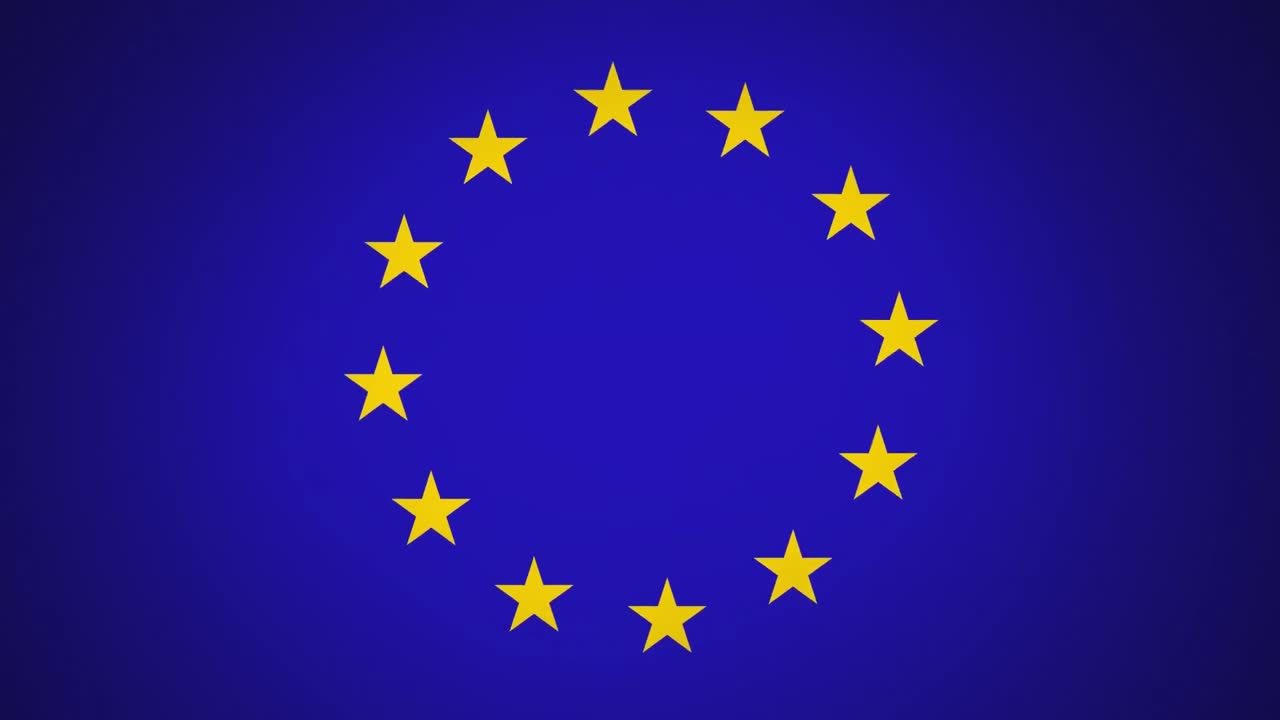 Stelle gialle in rotazione su sfondo blu