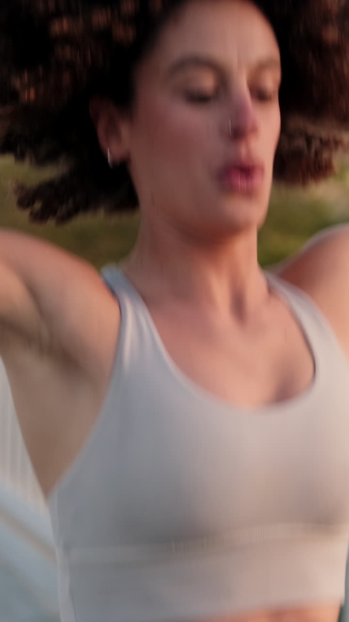 Woman Doing Fitness on a City Bridge