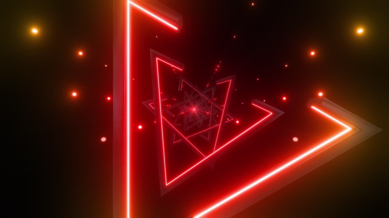 túnel de triángulo de neón