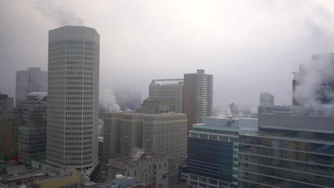 Downtown-city-view-viewing-city-streets-and-traffic-on-an-overcast-day-citylife