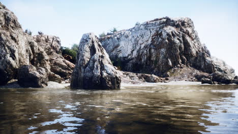 water level to the steep coastal cliffs of the coast of the sea lagoon