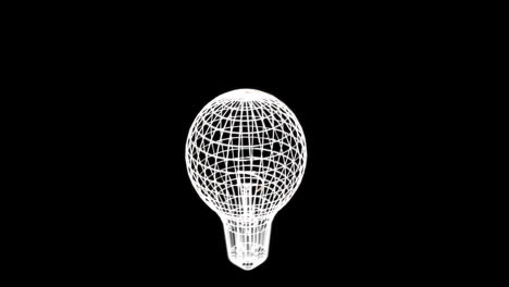 animación del icono de la bombilla moviéndose sobre un fondo negro