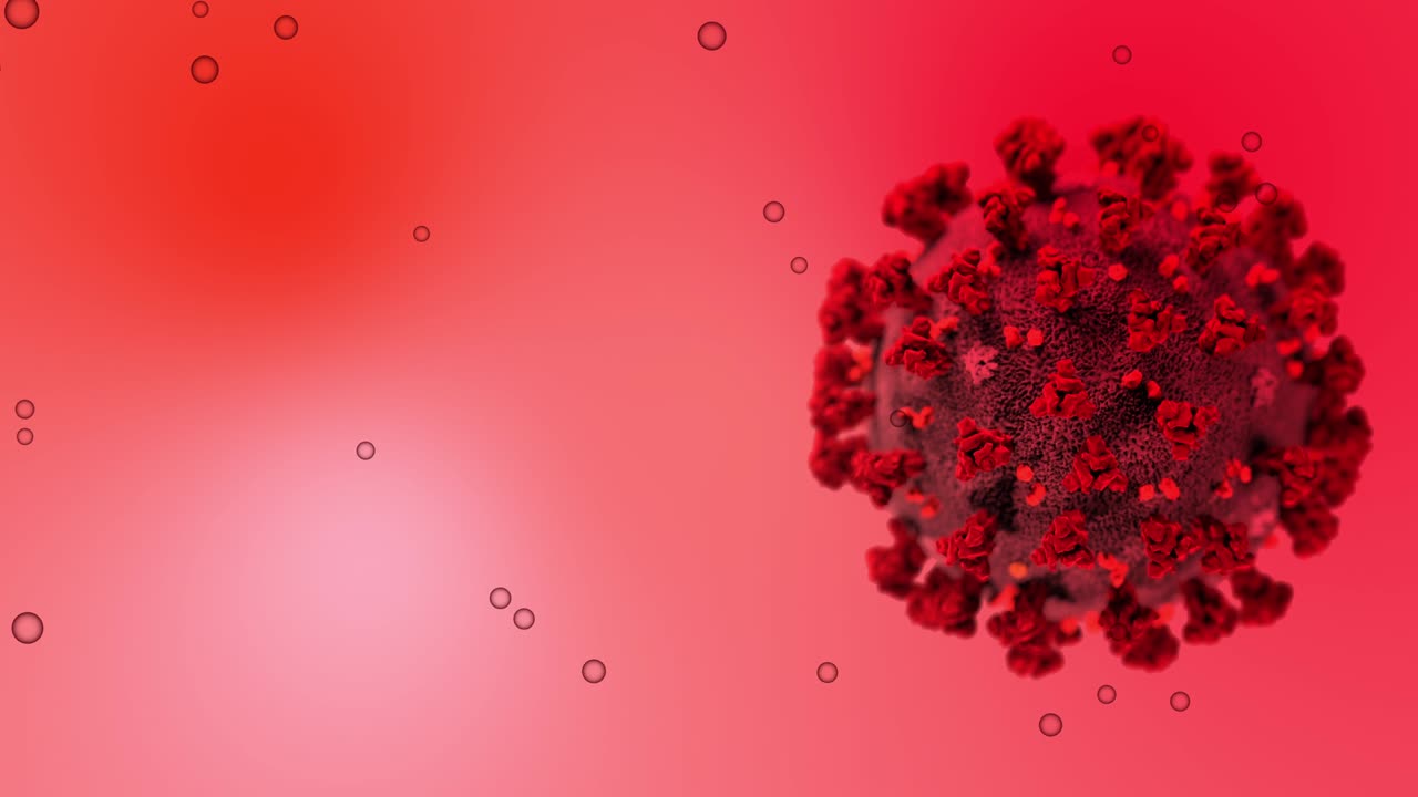 el coronavirus, la animación de covid-19, los microorganismos, las bacterias