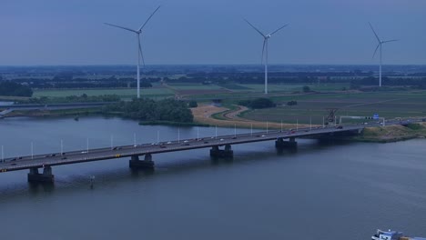 moerdijk bridge with passing cars over the river