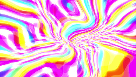 motion graphic of flat-hand drawn wavy multi colored groovy background