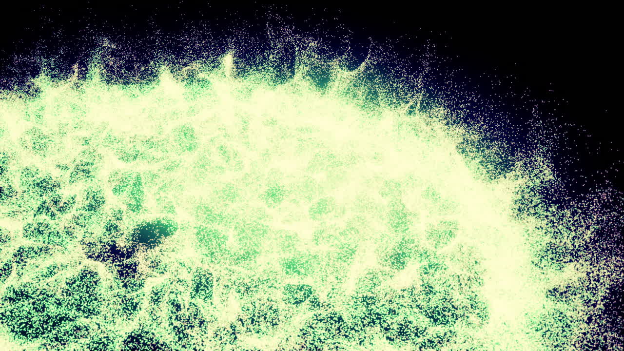 검은 바탕에 추상적인 녹색 입자