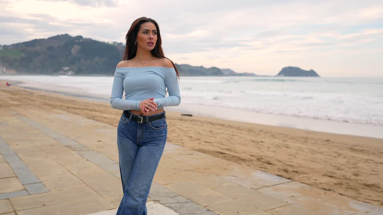 Woman Posing on a Beach
