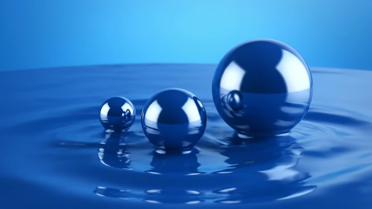 Abstract Blue Spheres in Water