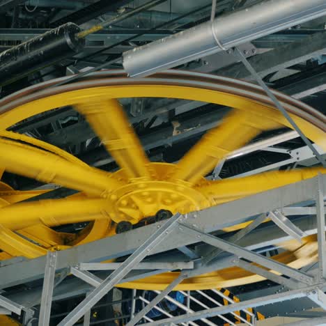 huge wheels of the internal mechanism of a funicular 2