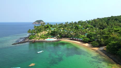 aerial view from a beach in santana at são tome e principe,africa