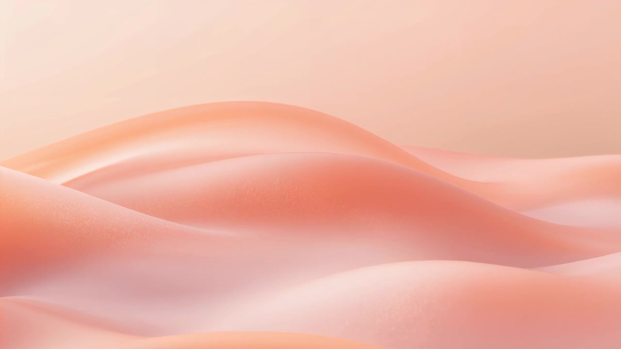 Animation starting, wavy peach dunes shifting in studio scene, with warm gradient highlights