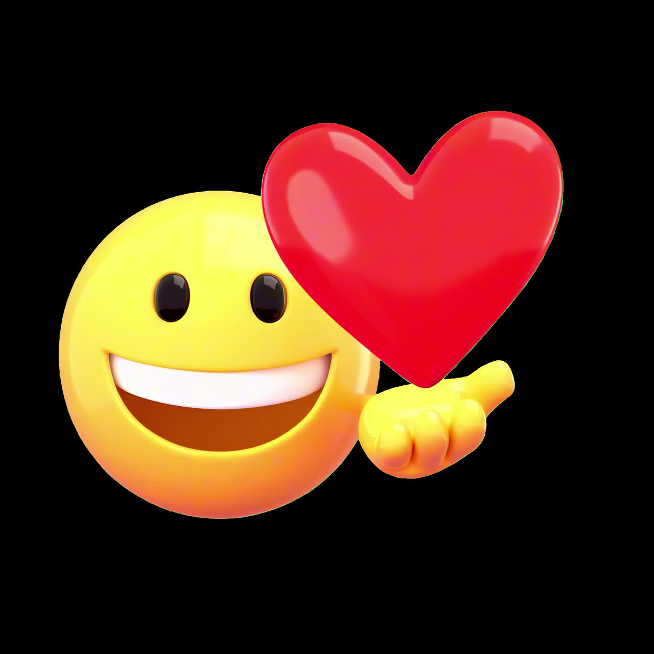 Emoji offre animazione di affetto a cuore, risorsa isolata, video 4K trasparente, canale alfa, ProRes.