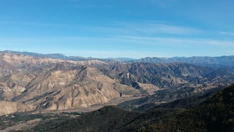 aerial shot of the mountains and forest of california