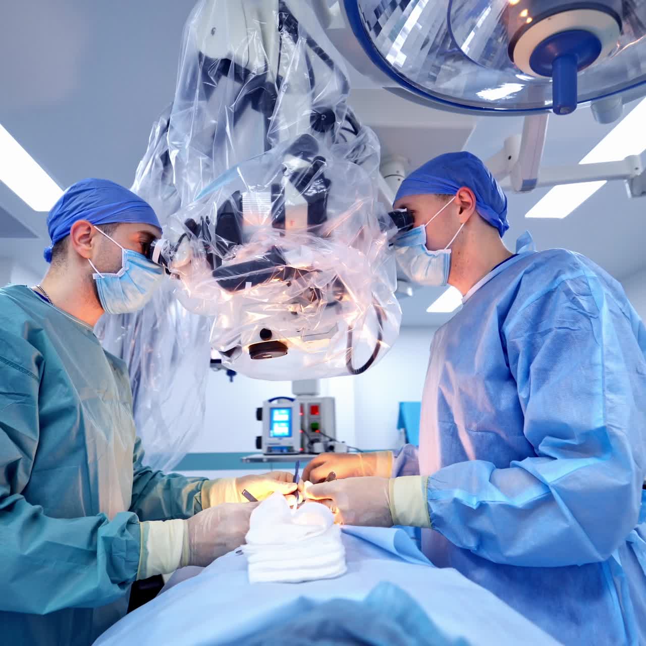 Medical team performing operation