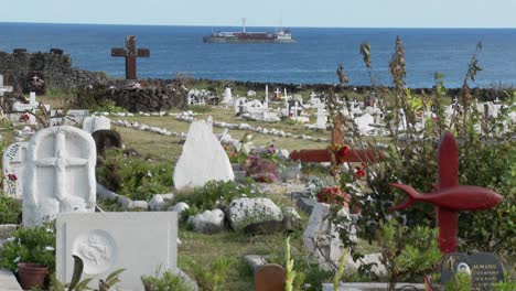 graves adorn a south sea cemetery