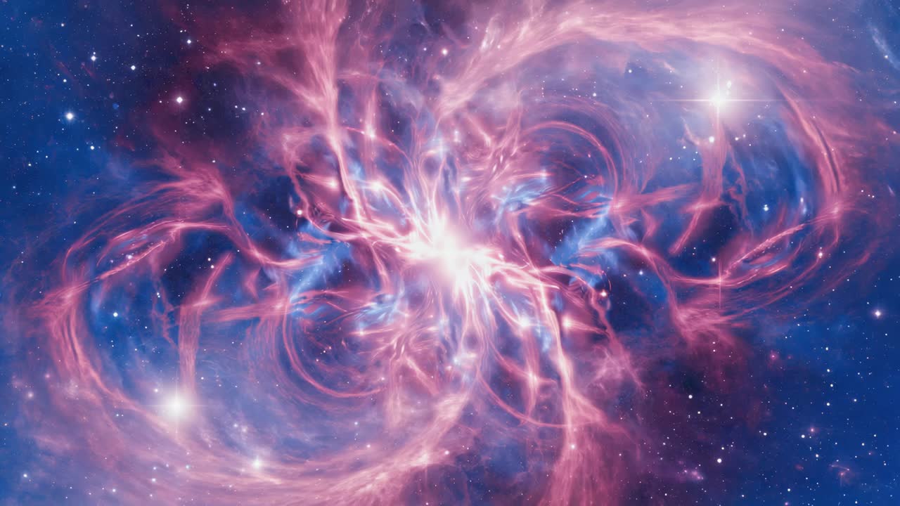 A Vibrant Nebula with Swirling Cosmic Dust and Stars