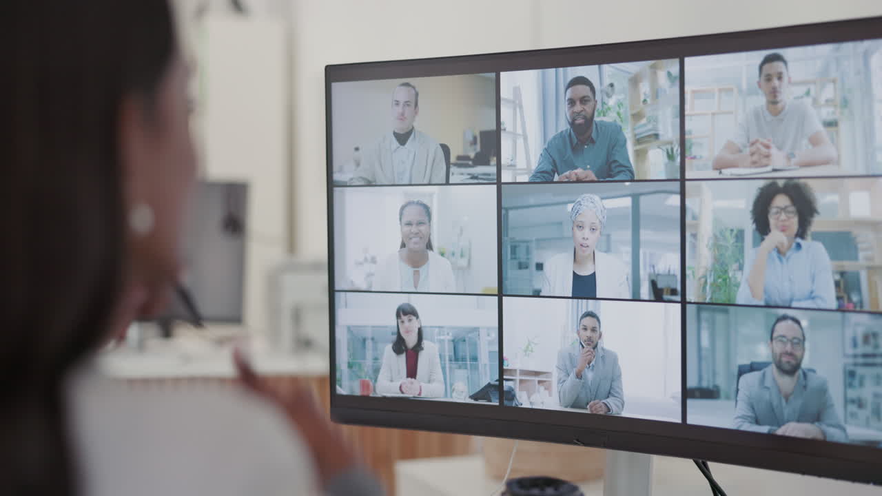 Business people, video conference