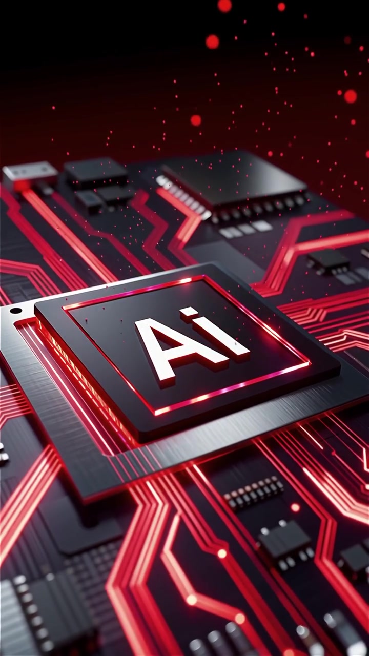 Futuristic AI Chip Motherboard Technology Background