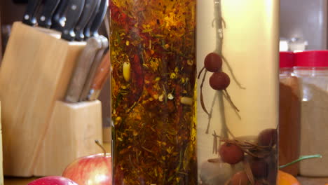 beauty shot of herd infused olive oil and vinegar