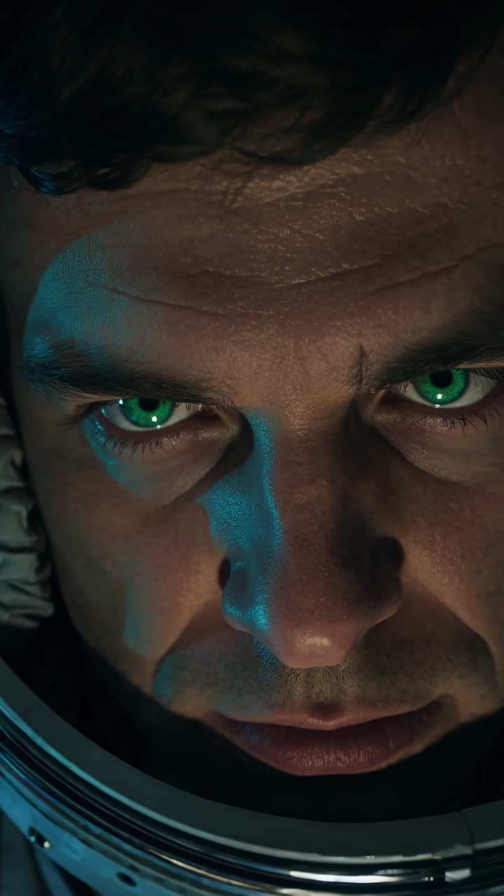 Astronaut in Space Helmet Closeup