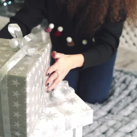 caja de regalos celebración del día de año nuevo