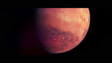 planet mars viewed from space