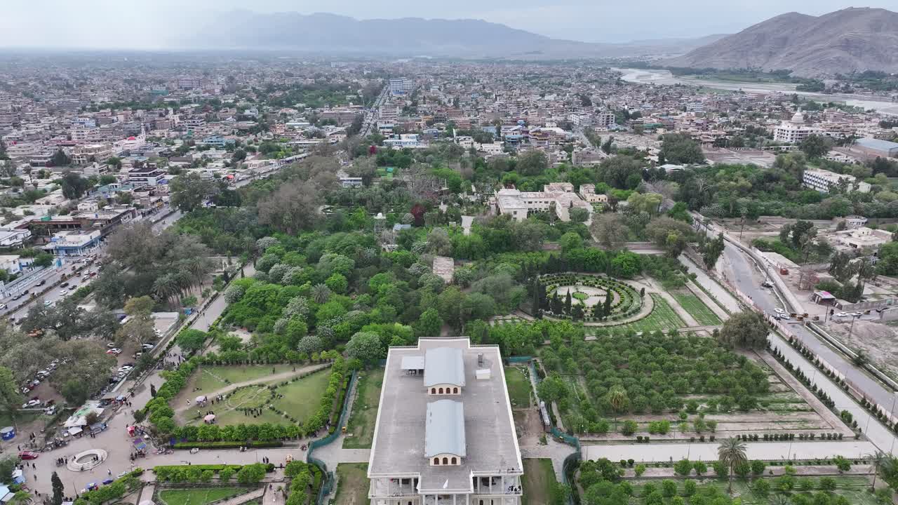 Sirajul e Marat Garden Drone Aerial in Jalalabad, Afghanistan. Silk road heritage