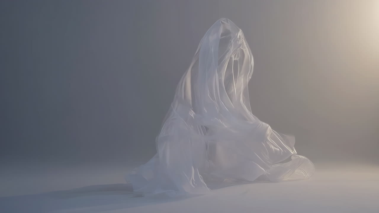 Abstract White Fabric Drape