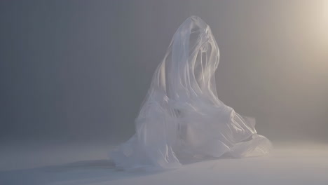 abstract white fabric drape