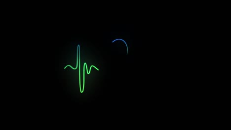 abstract seamless line heart beat. 4k video animation of pulse heart rhythm. video animation of glowing neon abstraction.