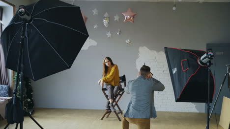 professional photo shoot in a studio