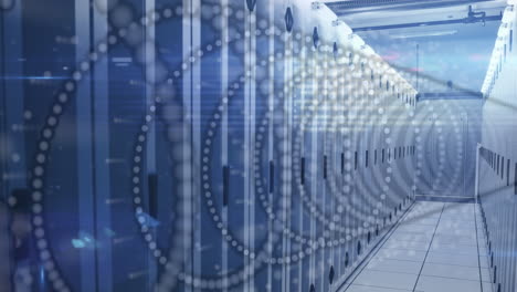 animazione di forme e punti sulla sala server