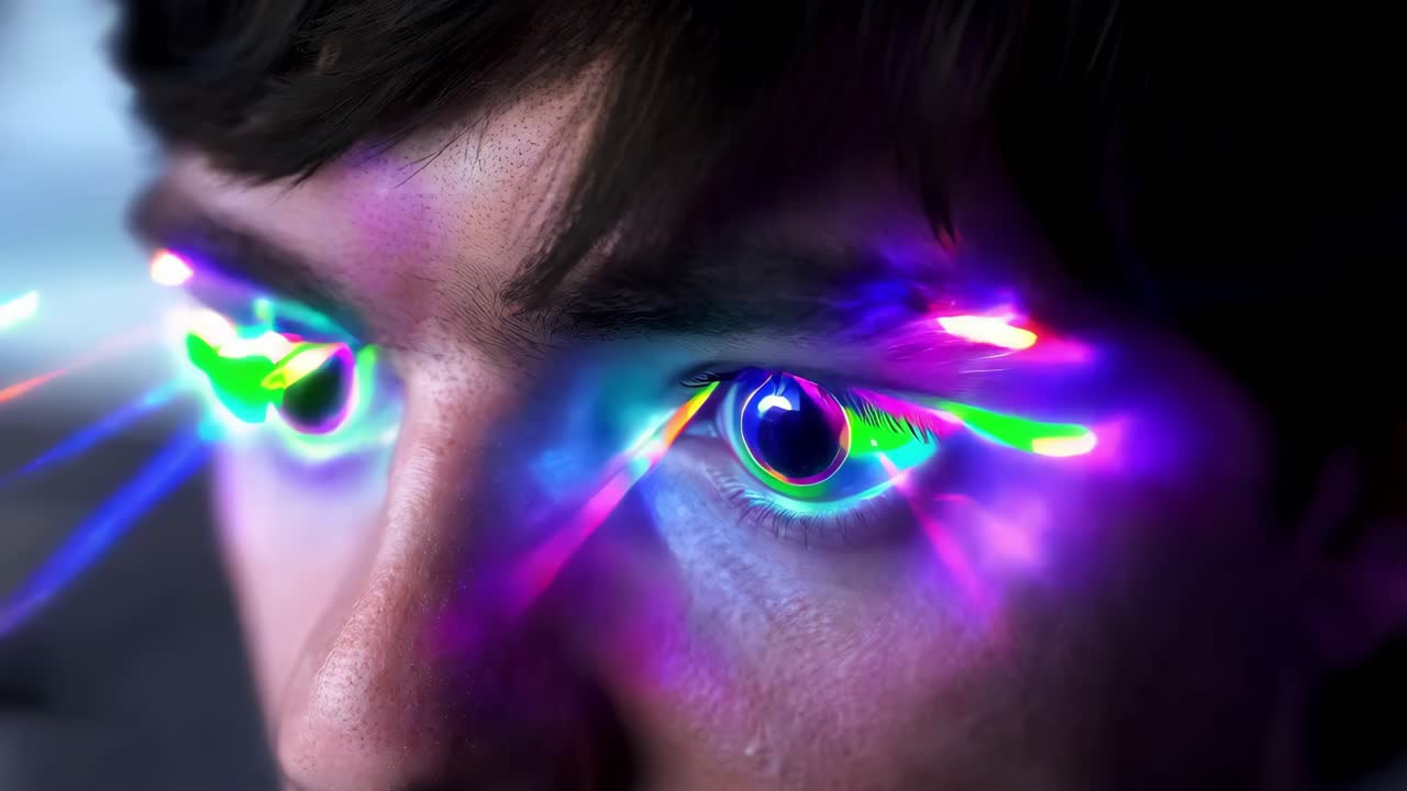 primer plano de los ojos brillantes