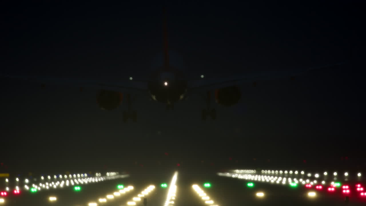 Atterraggio aereo di notte
