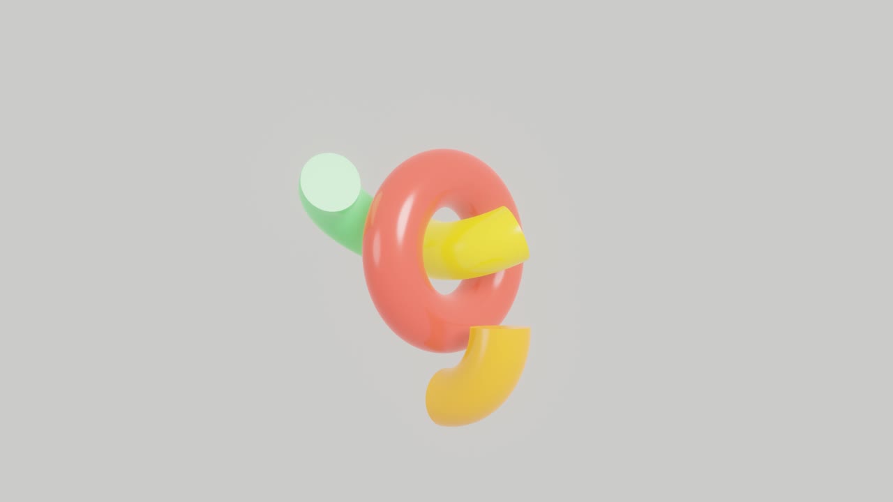 색 바탕에 다채로운 기하학적 요소, 원활한 루프, 3d 렌더링, 추상 애니메이션