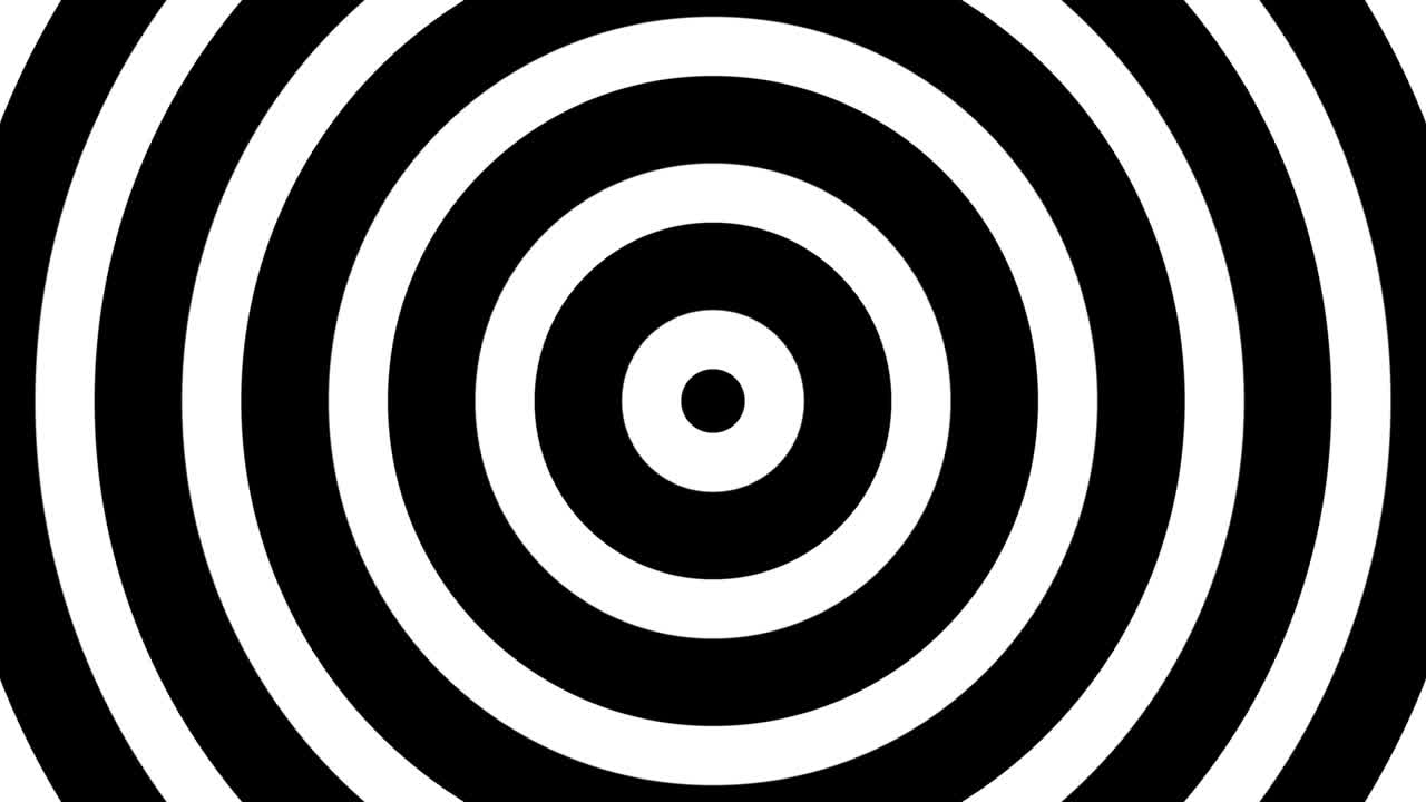 Abstract animated black and white spiral motion background, seamless loop. Hypnotising whirlpool effect, optical illusion illustration.