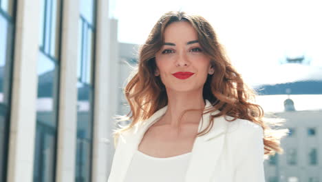 businesswoman in white blazer